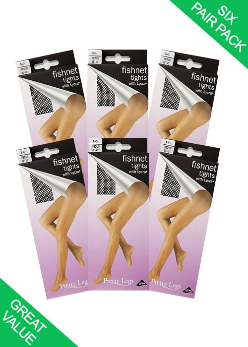 Pretty Legs Fishnet Tights 6 Pair Pack image