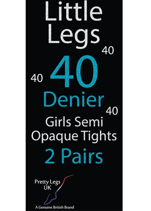 Pretty Legs 40 Denier Girls Opaque Tights 2 Pair Pack image