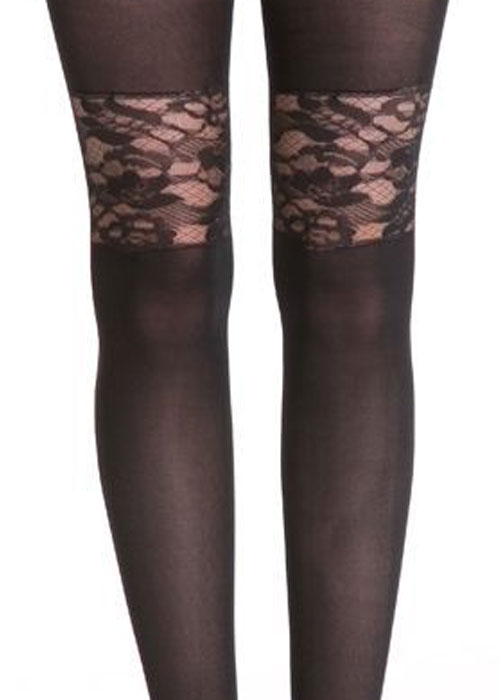 Pamela Mann Lace Panel Tights SideZoom 2