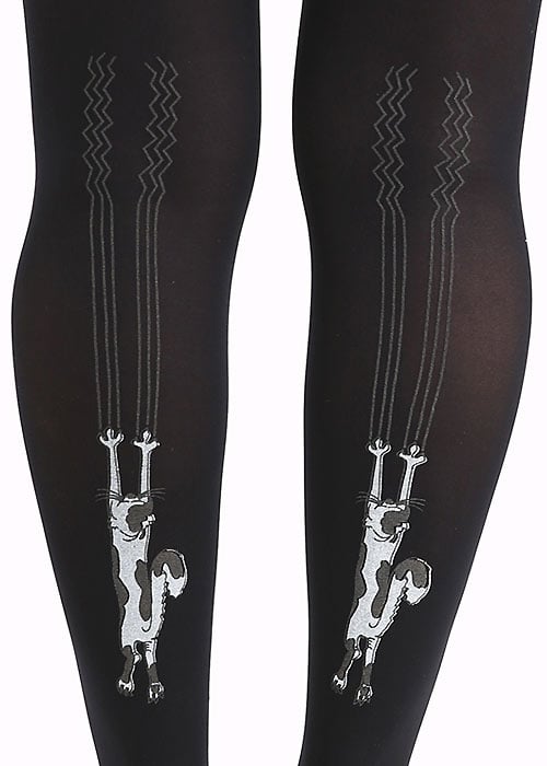 Pamela Mann Flocked Climbing Cats Tights image