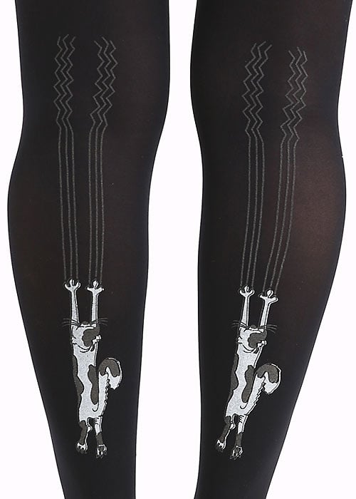 Pamela Mann Flocked Climbing Cats Tights