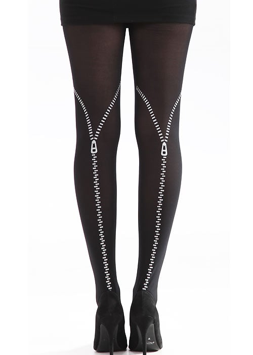 Pamela Mann Flocked Zip Tights