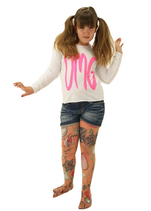 Poppylicious Doodle Heart Print Tights image