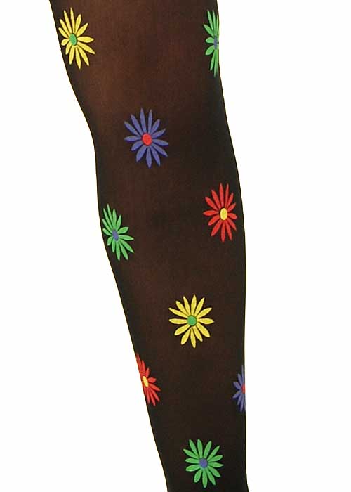 Poppylicious Flocked Daisy Tights SideZoom 2