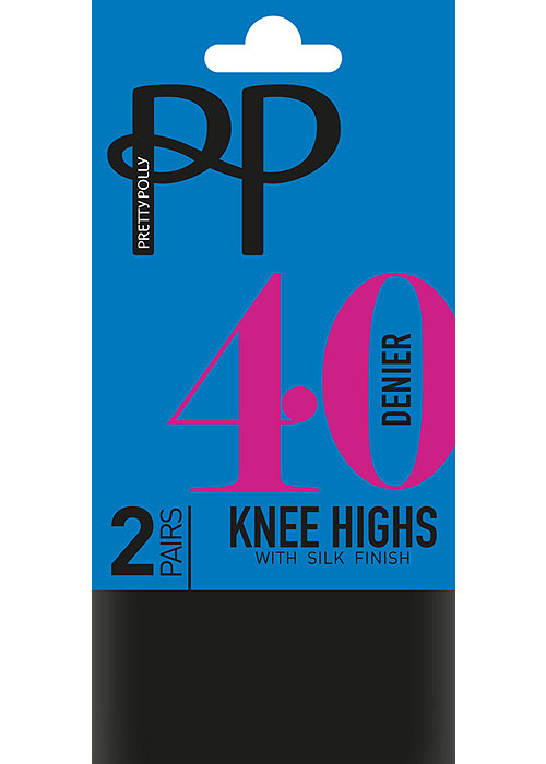 Pretty Polly 40 Denier Knee Highs With Silk Finish (2PP)