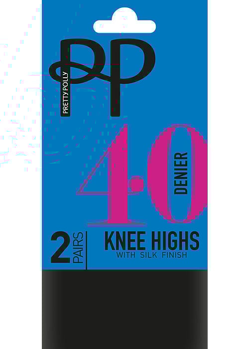 Pretty Polly 40 Denier Knee Highs With Silk Finish (2PP)