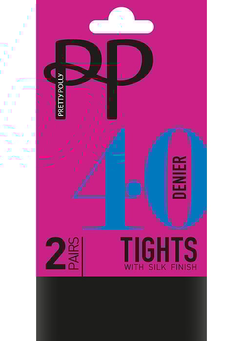 Pretty Polly 40 Denier Opaque Tights With Silk Finish 2PP image