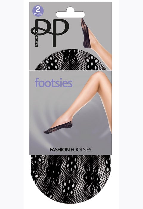 Pretty Polly Floral Lace Footsies 2PP image