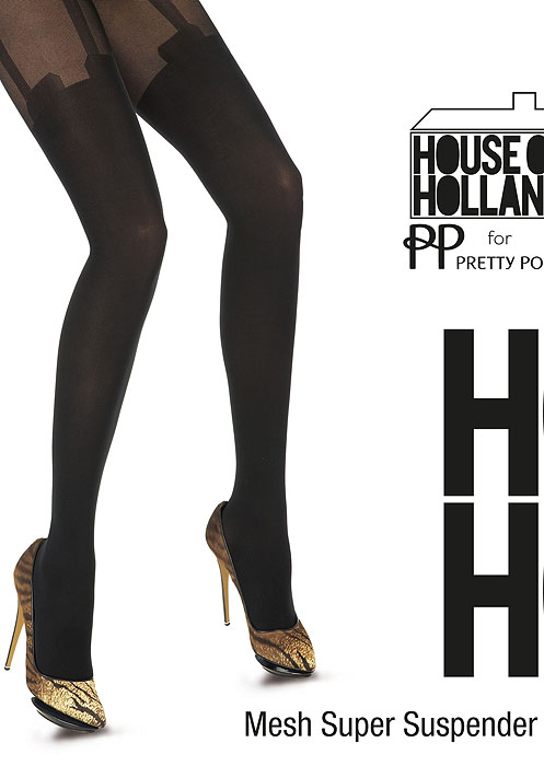 Henry Holland Mock Fishnet Super Suspender Tights SideZoom 2