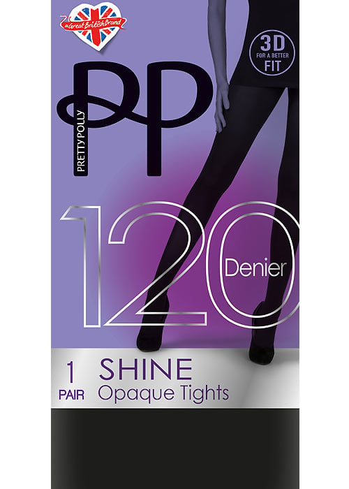 Pretty Polly 120 Denier 3D Shine Tights SideZoom 2