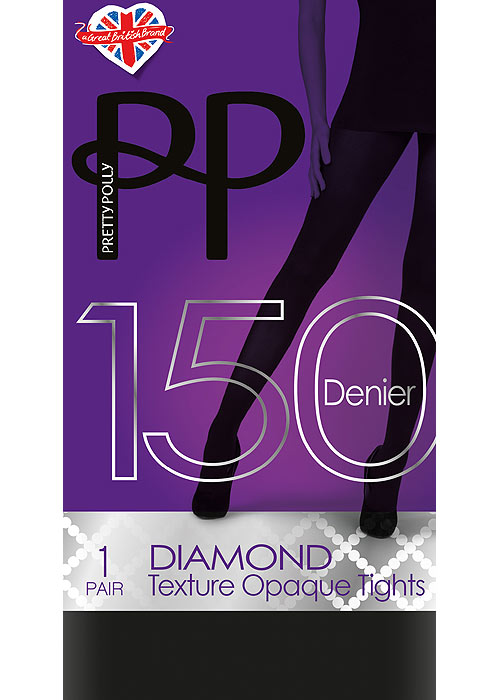 Pretty Polly 150 Denier Diamond Texture Opaque Tights SideZoom 2