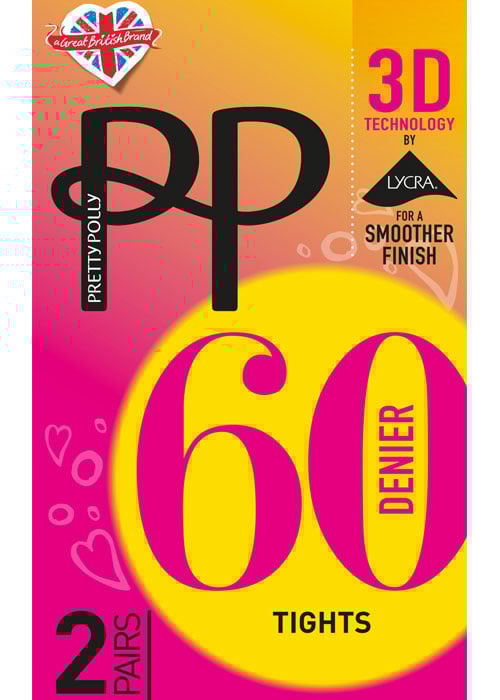 Pretty Polly 60 Denier 3D Opaque Tights 2 Pair Pack image