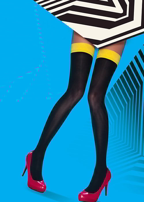 Pretty Polly Allsorts Coloured Top Hold Ups image