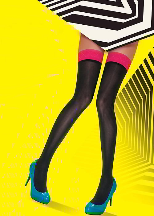 Pretty Polly Allsorts Coloured Top Hold Ups image