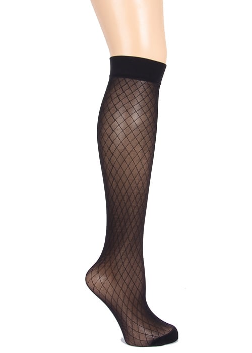 Pretty Polly Diamond Design Knee High  SideZoom 2