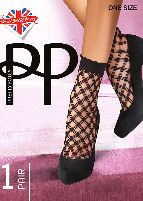 Pretty Polly Large Criss Cross Net Anklet