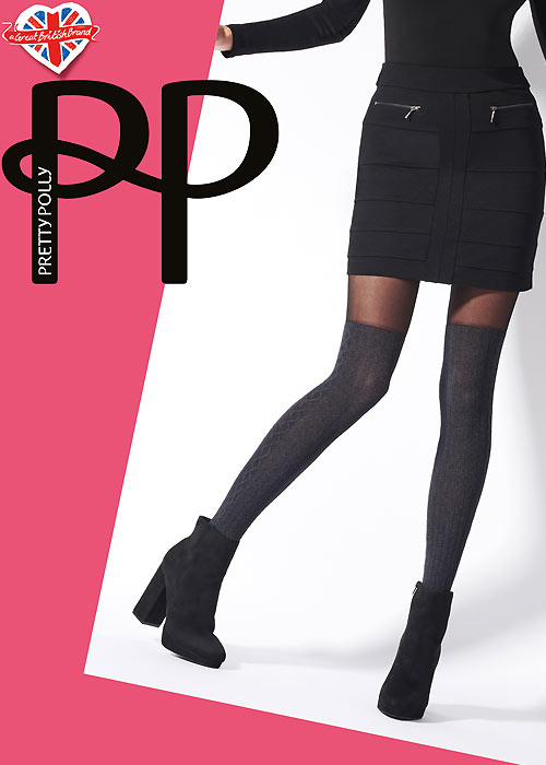 Pretty Polly Marl Cable Over The Knee Sock Tights BottomZoom 1