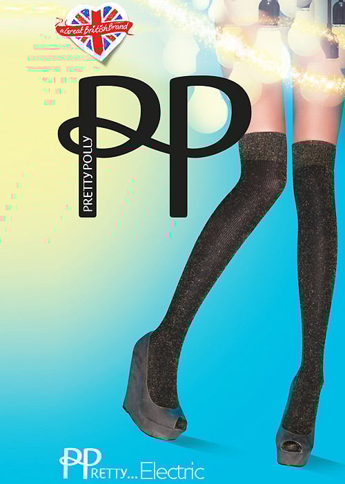Pretty Polly Pretty Electric Lurex Over The Knee Socks image
