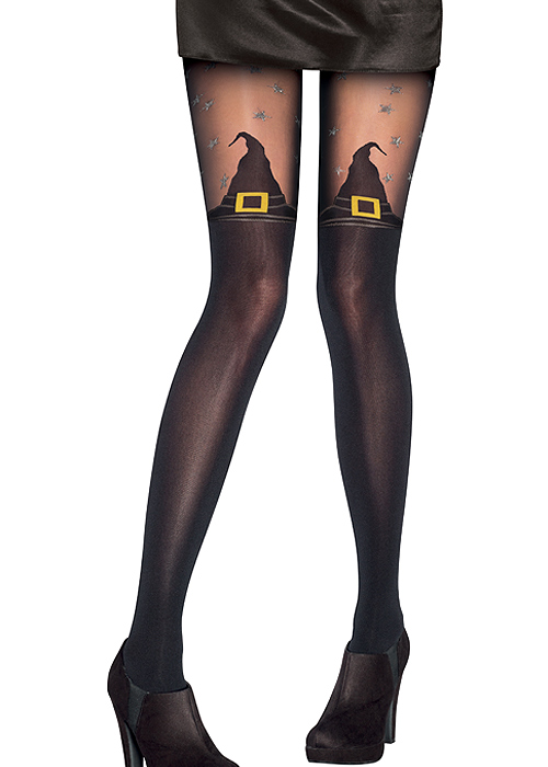 Pretty Polly Pretty Spooky Witches Hat Tights SideZoom 2
