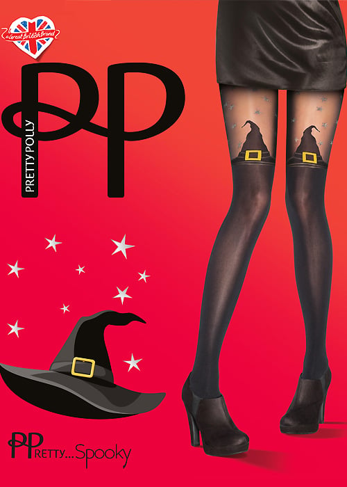 Pretty Polly Pretty Spooky Witches Hat Tights