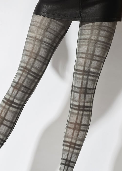 Pretty Polly Printed Tartan Tights SideZoom 2