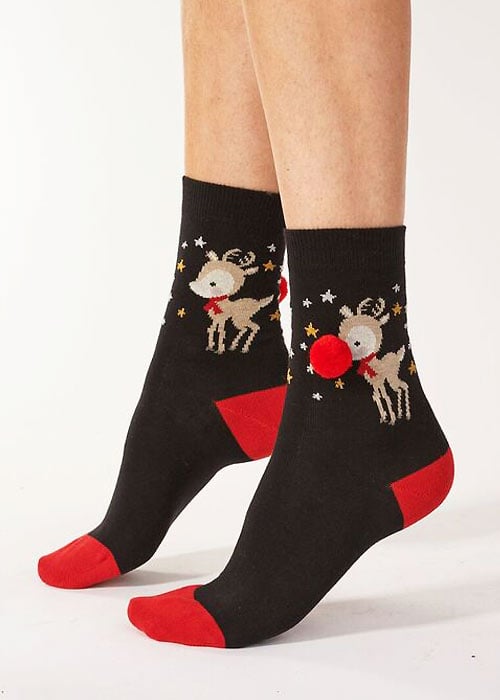 Pretty Polly Reindeer Pom Pom Socks image