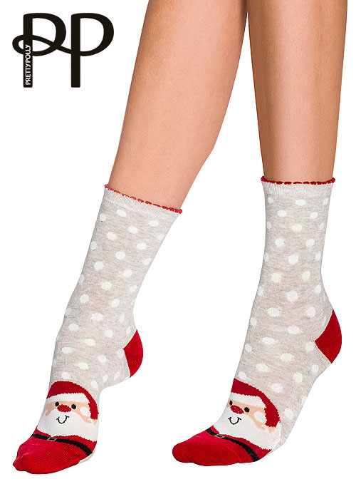 Pretty Polly Santa Cotton Ankle Socks