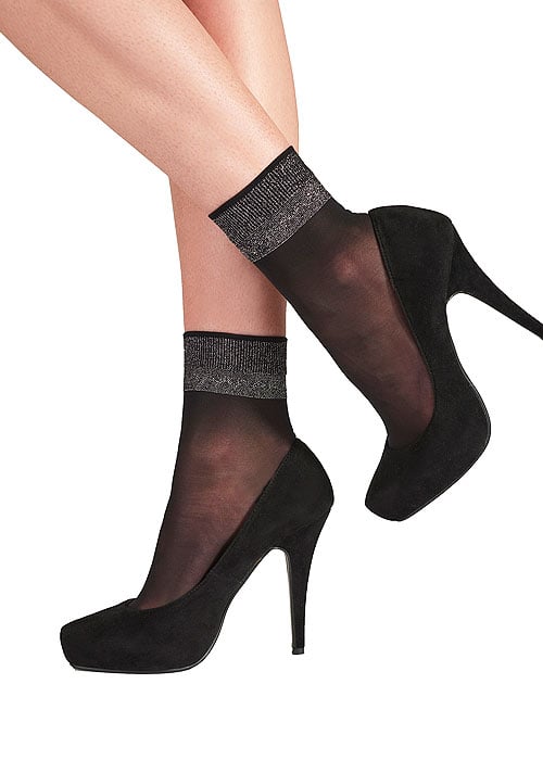 Pretty Polly Sheer Lurex Welt Anklet image