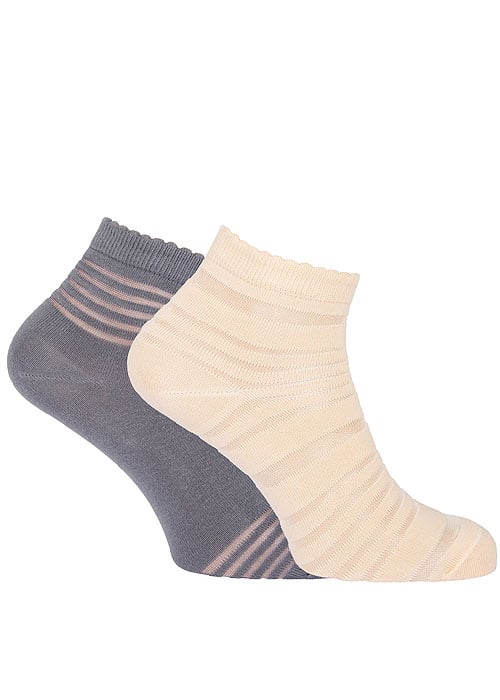 Pretty Polly Sheer Stripe Ankle Socks 2PP image