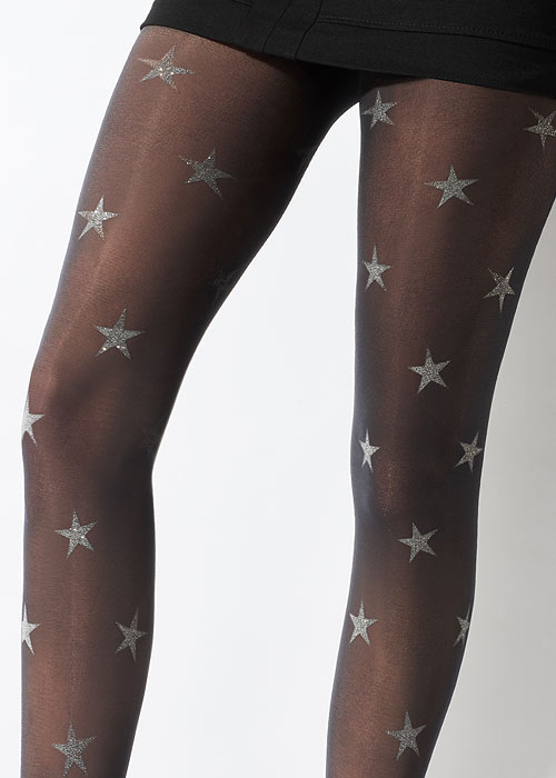 Pretty Polly Star Print Opaque Tights SideZoom 2