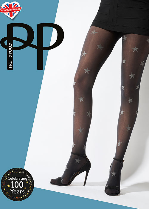 Pretty Polly Star Print Opaque Tights BottomZoom 1