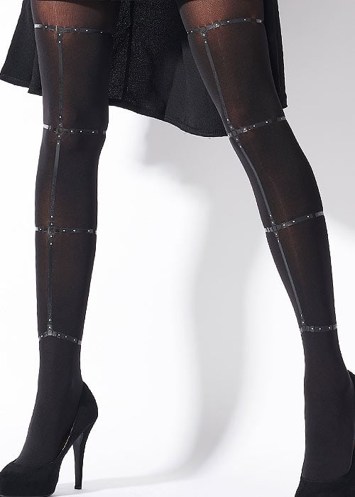 Pretty Polly Strappy Print Tights SideZoom 2