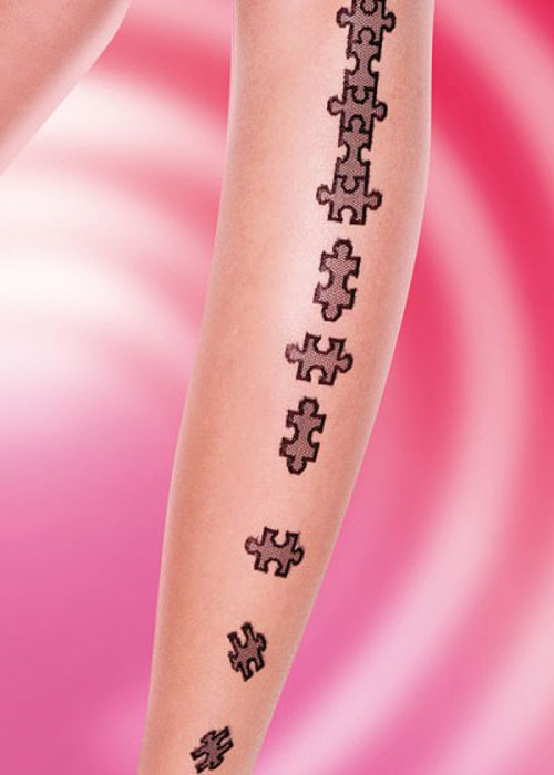 Pretty Polly Puzzling Jigsaw Backseam Tights image