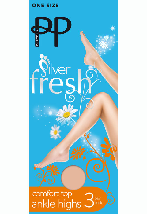 Pretty Polly Silver Fresh Comfort Top Ankle Highs (3 Pair Pack)