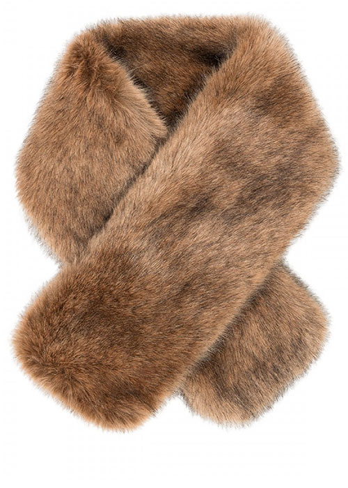 brown fur collar