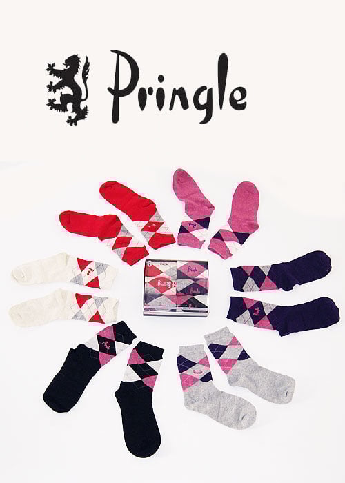 Pringle Ladies Argyle Patterned Socks 6 Pair Pack image