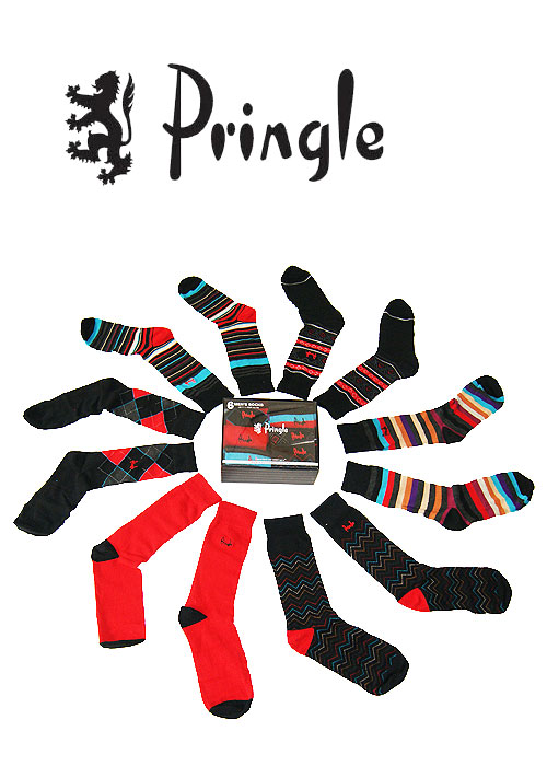 Pringle Mens Mix Patterned Socks 6 Pack