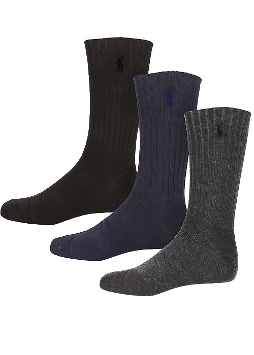 Ralph Lauren Polo Mens Socks 3 Pair Pack
