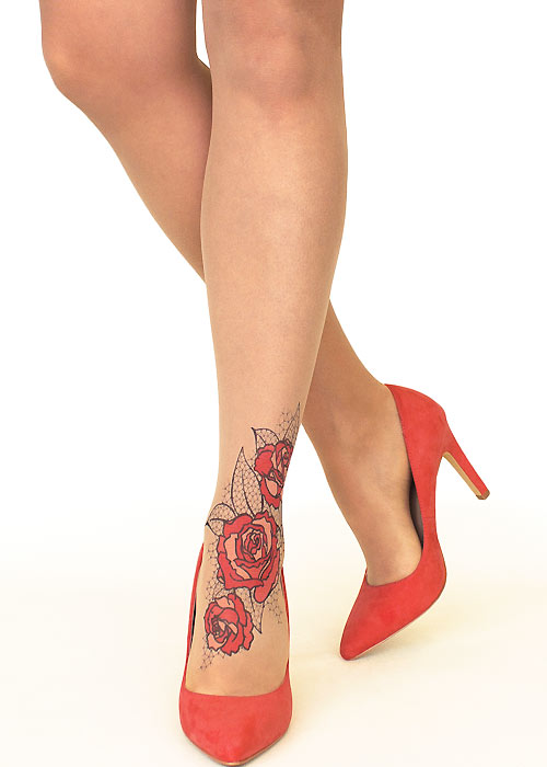 Stop And Stare Lace Roses Tights image
