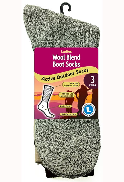 Silky Ladies Wool Blend Boot Socks 3 Pair Pack image