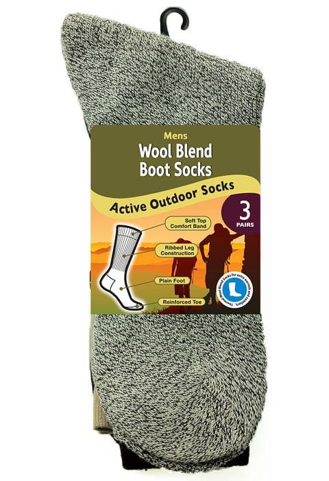 Silky Mens Wool Blend Boot Socks 3 Pair Pack image