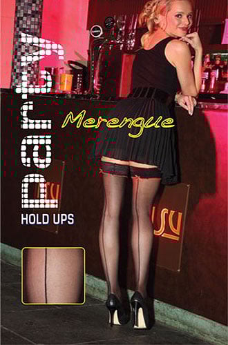 Silky Party Merengue Backseam Hold Ups With Red Trim image