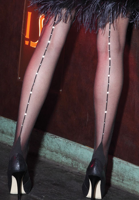 Silky Party Rumba Diamante Backseam Tights image