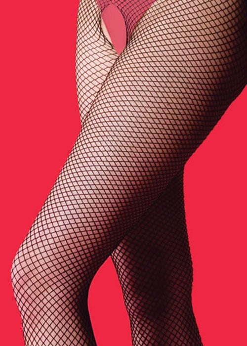 Silky Scarlet Fishnet Bodystocking SideZoom 2