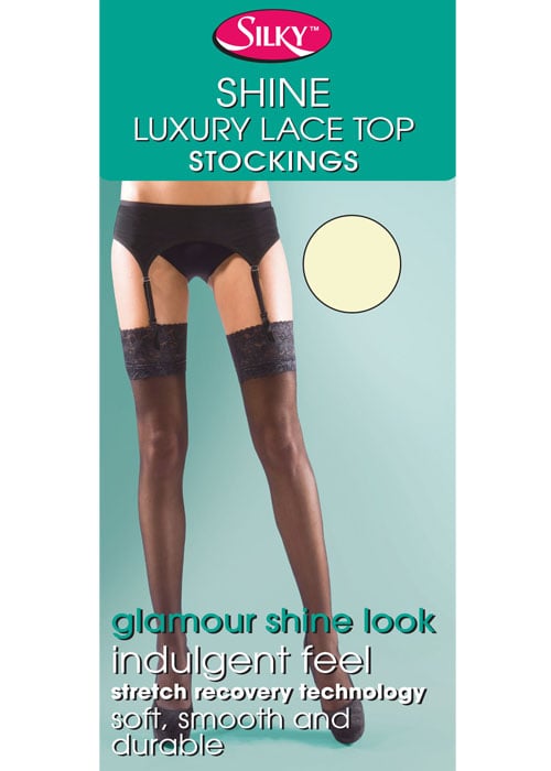 Silky Super Shine Lace Top Stockings