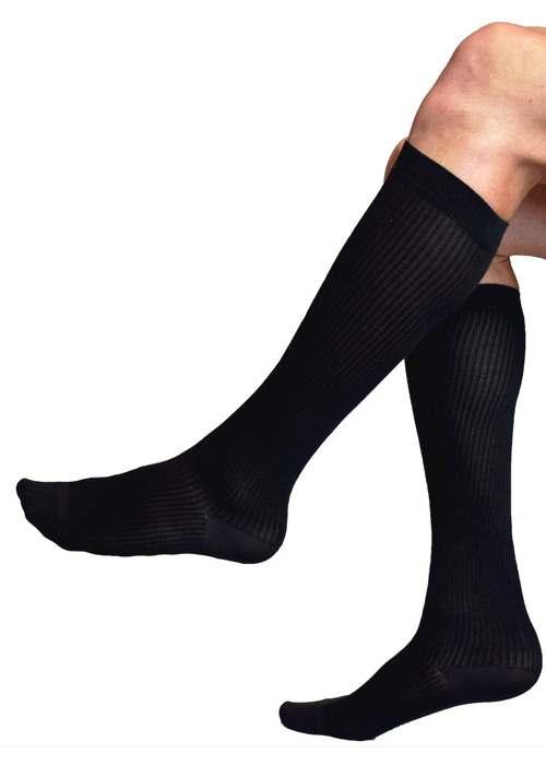 Silky Mens Cotton Rich Compression Knee High BottomZoom 1