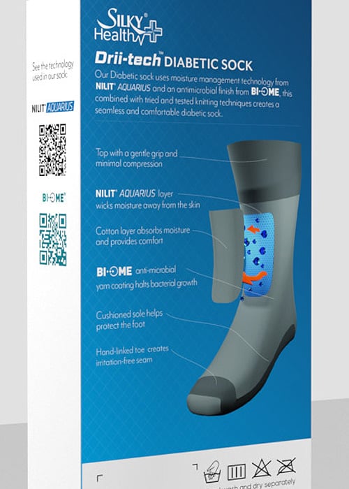 Silky Mens Diabetic Socks SideZoom 2