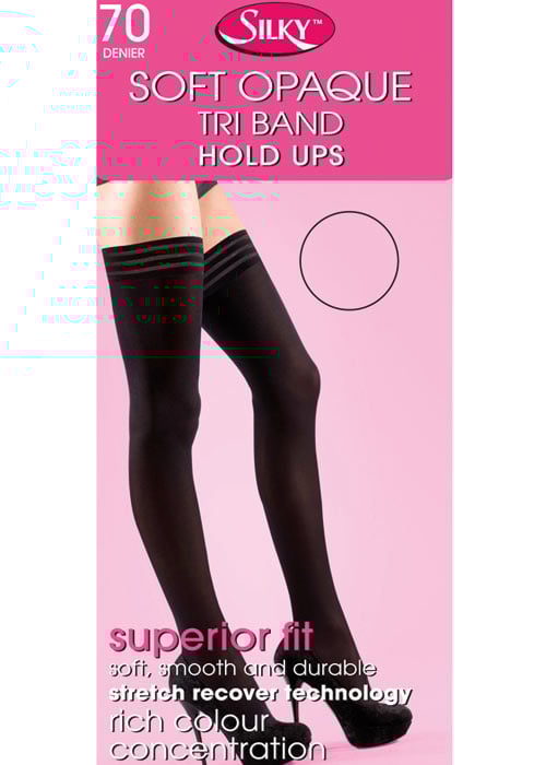 Silky Soft Opaque 70 Denier Tri Band Hold Ups image