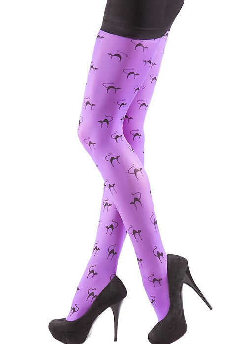 Silky Tattoo Creepy Cats Tights image
