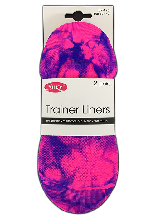 Silky Tie Dye Trainer Liners 2 Pair Pack SideZoom 2
